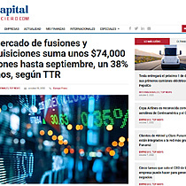 El mercado de fusiones y adquisiciones suma unos $74,000 millones hasta septiembre, un 38% menos, segn TTR